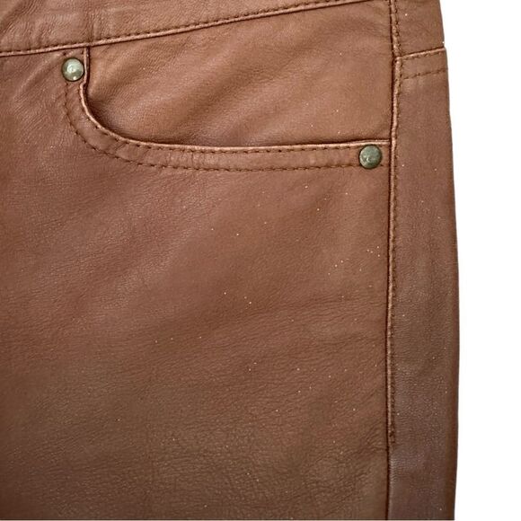 Kenna T Brown Leather Pants Tan Size 27 - Picture 6 of 9